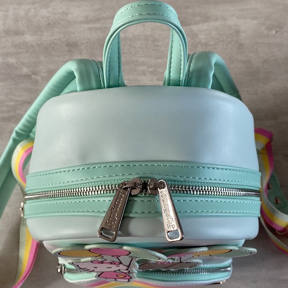 NEW Hello Kitty Pusheen Loungefly Balloon Rainbow Mint Green Backpack Wallet Set - Picture 12 of 15